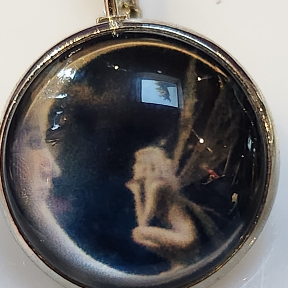 Fairy Earrings 3D Fairy Talking to the Moon Earring Resin Bubble NWT - Picture 6 of 7